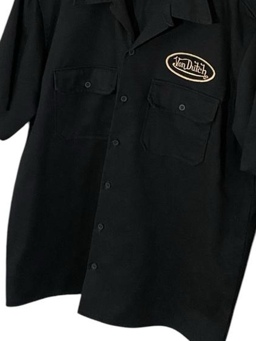 Von Dutch Vintage Mechanic Work Shirt Black Large Kustommade USA - Picture 6 of 9
